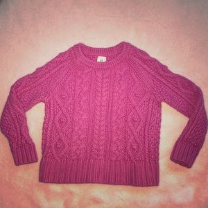 Toddler Girls Pink Woven Thick Sweater